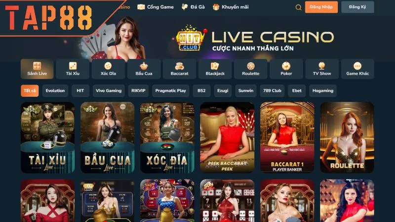 Trang chủ Live casino đưa người chơi đắm chìm trong không gian cá cược sống động, thú vị