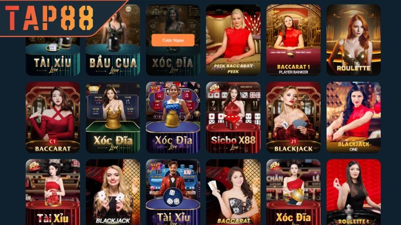 Live Casino TAP88 - Địa Chỉ Sòng Bài Trực Tuyến Như Đời Thật Live casino TAP88 kho game đồ sộ